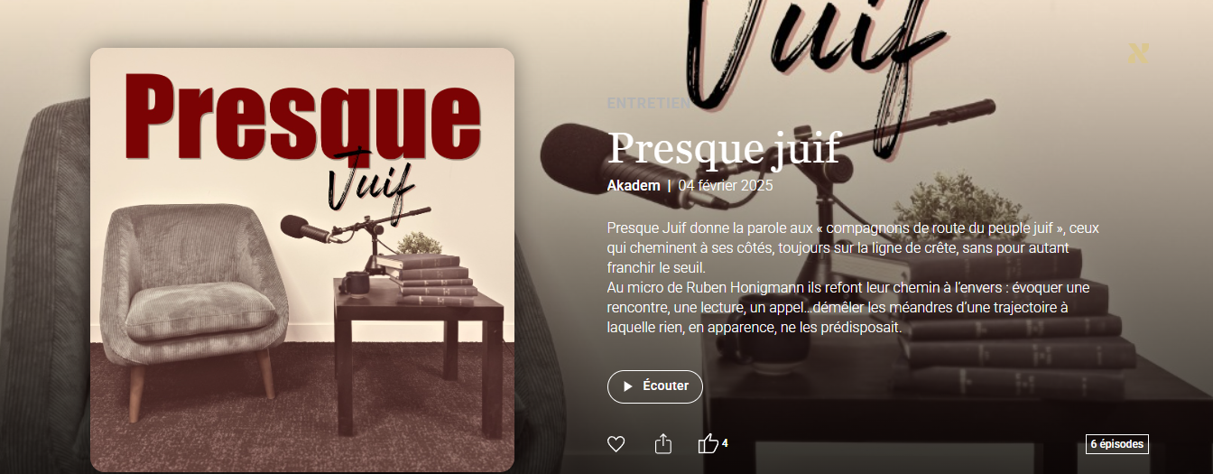 ‘Presque Juif’ donne la parole aux “compagnons de route du peuple juif” – À la une d’Akadem 50 episode artwork